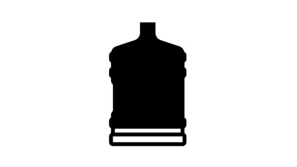 Botella de agua para preparar la línea de café icono de animación — Vídeos de Stock