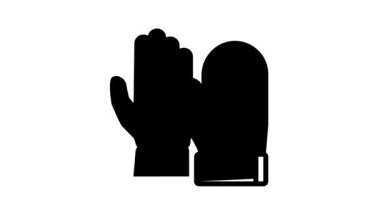 Eldivenler kuru cilt çizgi simgesi canlandırması