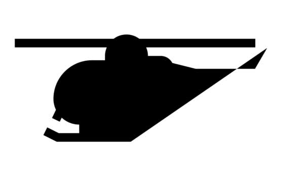 Helikopter vlucht school lijn pictogram animatie — Stockvideo
