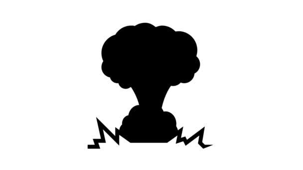 Explosion smoke line icon animation — Stock Video