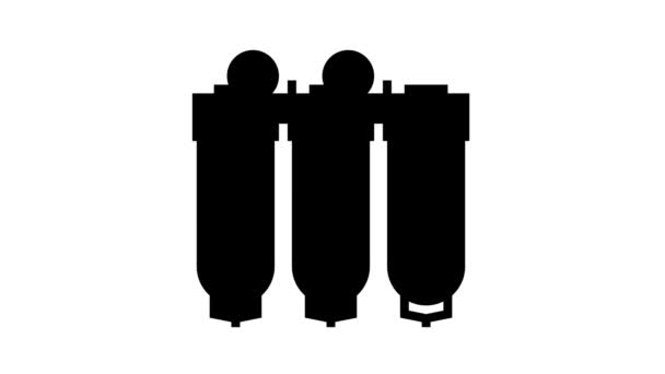 Luftreningssystem linje ikon animation — Stockvideo