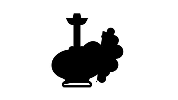 Hookah smoke line icon animation — Stock Video