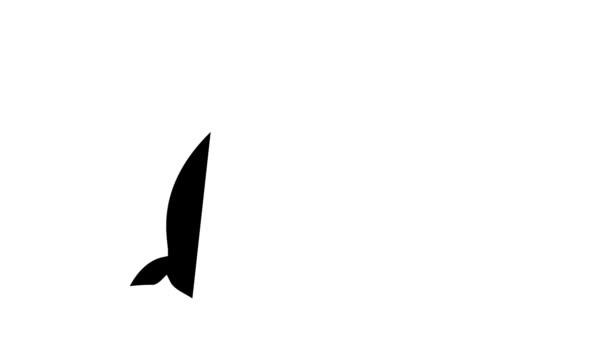 Animação ícone golfinho oceano glifo — Vídeo de Stock
