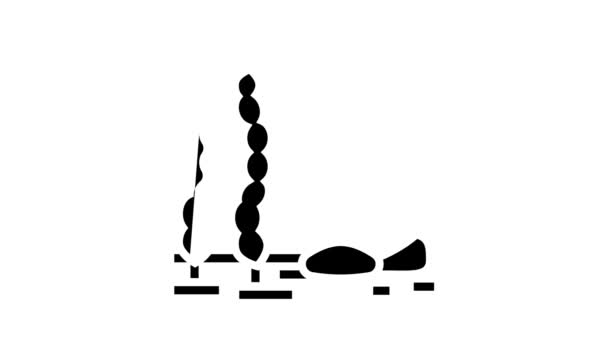 Zeewier oceaan glyph pictogram animatie — Stockvideo