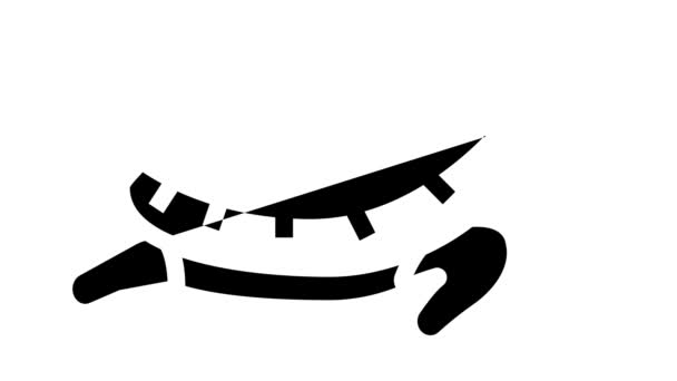 Schildpad huisdier glyph pictogram animatie — Stockvideo