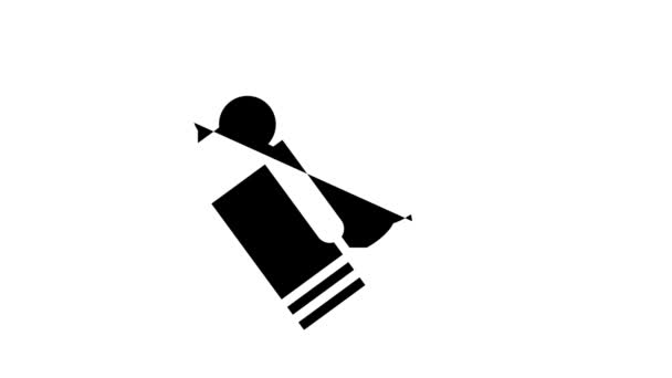 Animace ikon kouřového glyfu granátu — Stock video