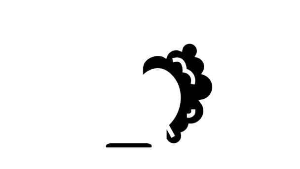 Animação ícone de glifo de fumaça narguilé — Vídeo de Stock