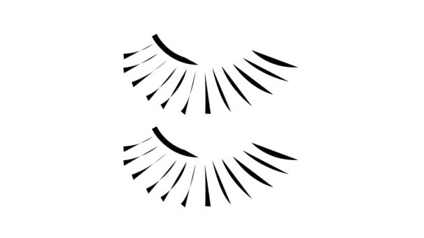 Schönheit Zubehör Wimpern Farbe Symbol Animation — Stockvideo