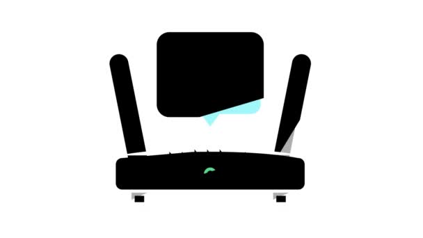 Wi-Fi интернет в анимации иконки мотеля — стоковое видео