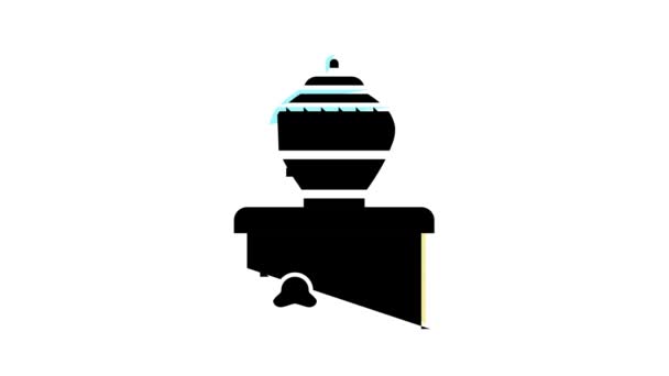 Memorial urn color icon animation — Stock Video