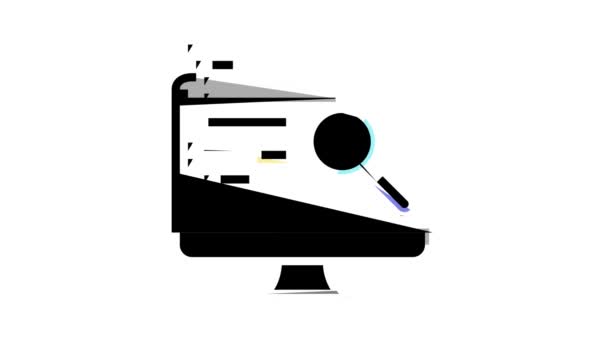 Comprobación de datos animación icono de color — Vídeo de stock