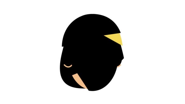 Animation des Gesichtsstreichens mit farbigem Symbol — Stockvideo