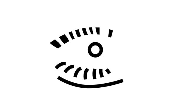 False eyelashes line icon animation — Stock Video