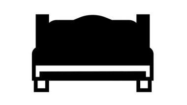 Motel yatağı daire çizgisi simgesi canlandırması