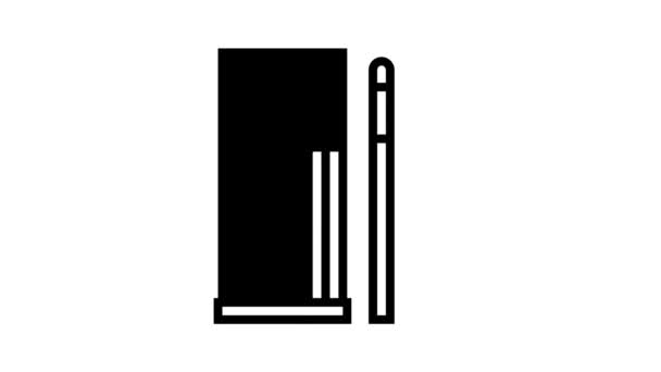 Набор микрокистей для анимации иконок линий ресниц — стоковое видео