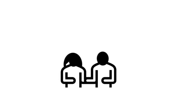 Conjugal supervision line icon animation — Stock Video