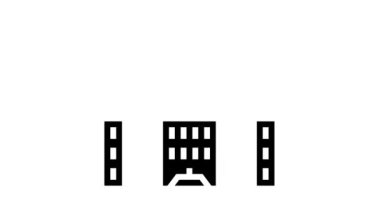 hükümet binası glyph simge canlandırması