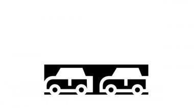 evler motel glyph simgesi canlandırması