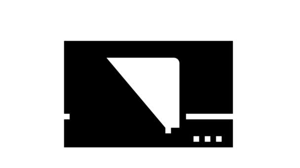 TV plasma caja glifo icono de animación — Vídeos de Stock