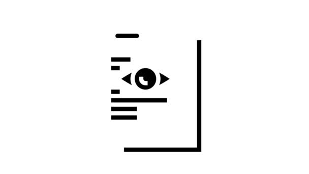 Noter belgesi glyph simgesi canlandırması okuyor — Stok video