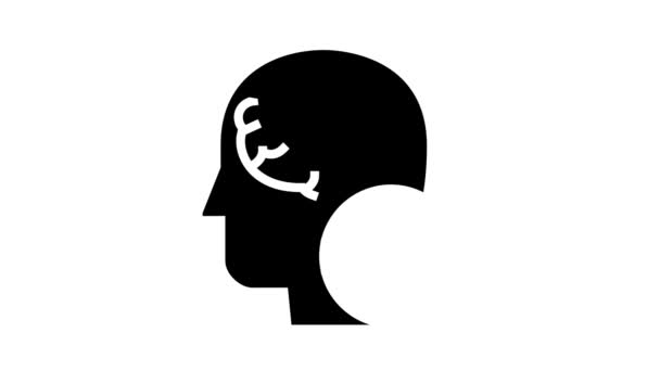 Animacja ikony zagęszczenia naczyń mózgowych glif — Wideo stockowe
