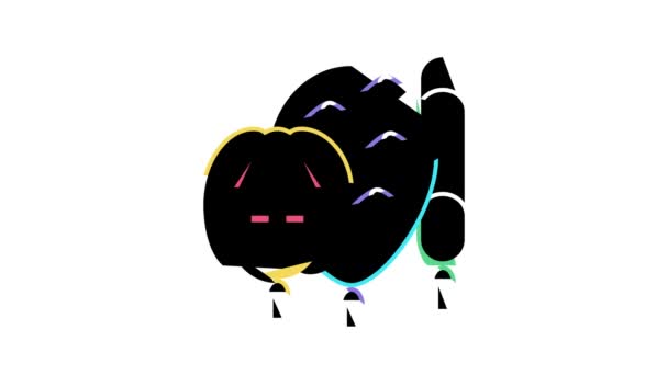 Хэллоуин партии воздушные шары украшения цвета иконки анимации — стоковое видео