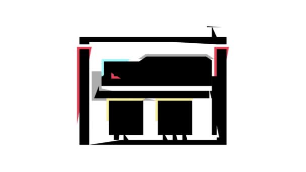 Sawmill machine color icon animation — Stock Video