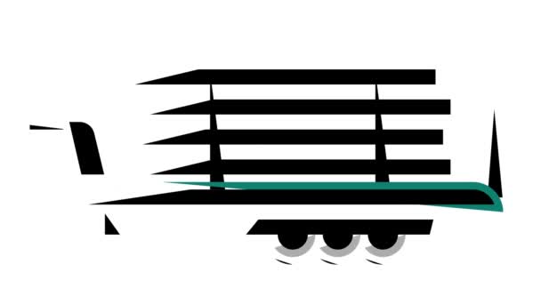 Remorque avec bois bois couleur icône animation — Video