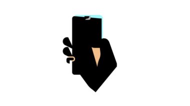 Telefon ekranında parmak kaydırma renk simgesi canlandırması