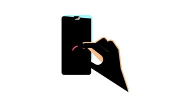 akıllı telefon ekran renk canlandırmasında dijital düğmeye basmak