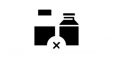 Güvenli çocuklar için zehir yasağı çizgi simgesi canlandırması