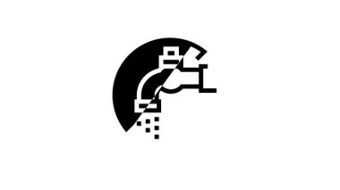 Su musluğu çocuklar için güvenli yasaklama işareti çizgi simgesi canlandırması