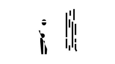 Oduncu ağaç çizgi simgesini kesiyor