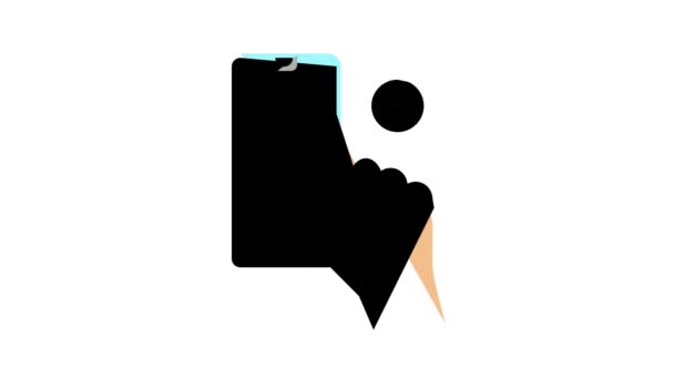 Zoom out gesto telefone tela cor ícone animação — Vídeo de Stock