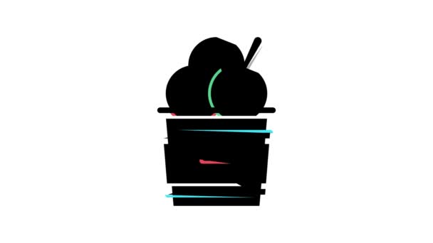 Animazione icona a colori gelato — Video Stock