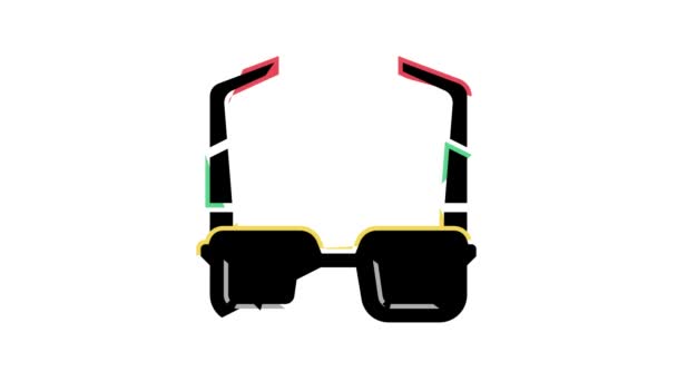 Óculos de sol verão acessórios cor ícone animação — Vídeo de Stock
