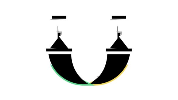 आराम रंग प्रतीक एनिमेशन के लिए हैमॉक ग्रीष्मकालीन सहायक उपकरण — स्टॉक वीडियो