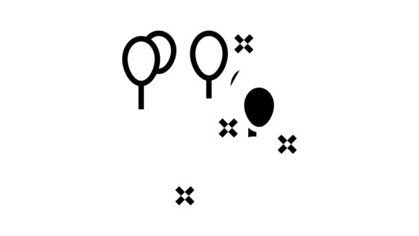 派对装饰气球线图标动画 — 图库视频影像