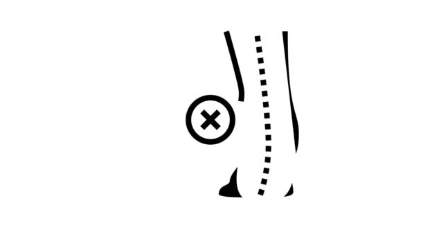 Curvatura exterior das pernas linha ícone animação — Vídeo de Stock