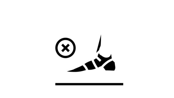 Bot platte voeten lijn pictogram animatie — Stockvideo