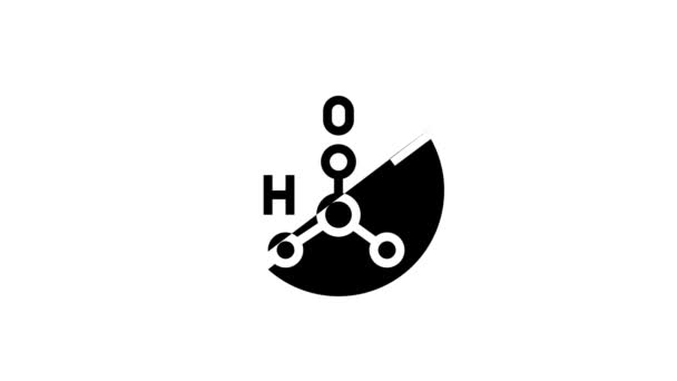 Hidrogén-peroxid mentes keratin vonal ikon animáció — Stock videók