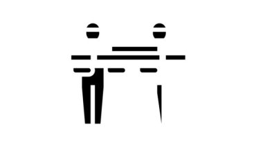 Ahşap ahşap çizgi animasyonu taşıyan işçiler