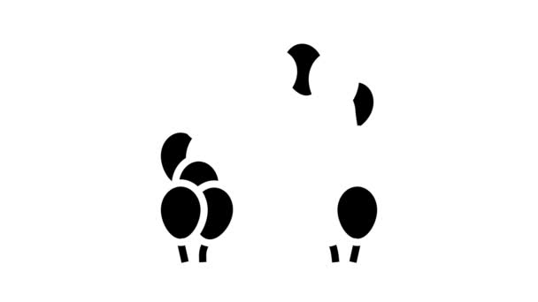 Ballon boog en kolom glyph pictogram animatie — Stockvideo