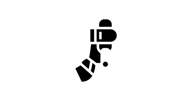 Bandage for treatment flat feet glyph icon animation — Stock Video