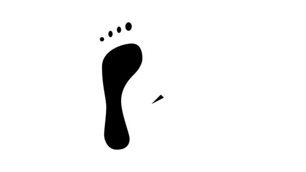 Health feet print glyph icon animation — Stock Video