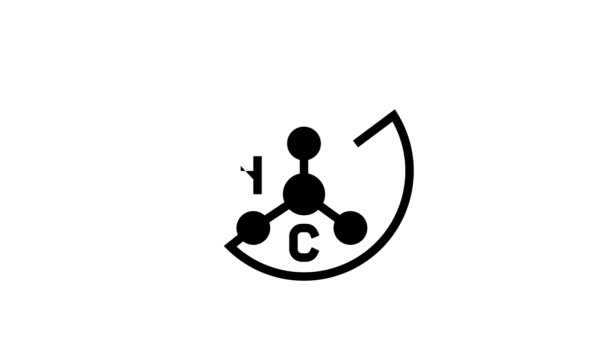Animación de icono de glifo de queratina libre de peróxido de hidrógeno — Vídeos de Stock
