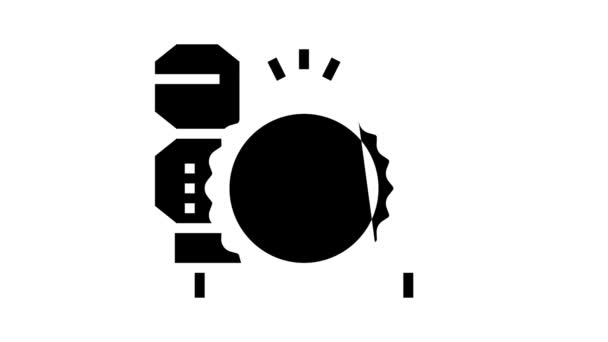 Hout houtzagerij machine glyph icoon animatie — Stockvideo