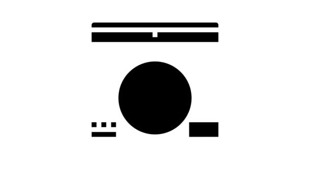 Frigorifero portatile glyph icona animazione — Video Stock