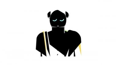 Yaşlı adam büyükbaba renk simgesi canlandırması