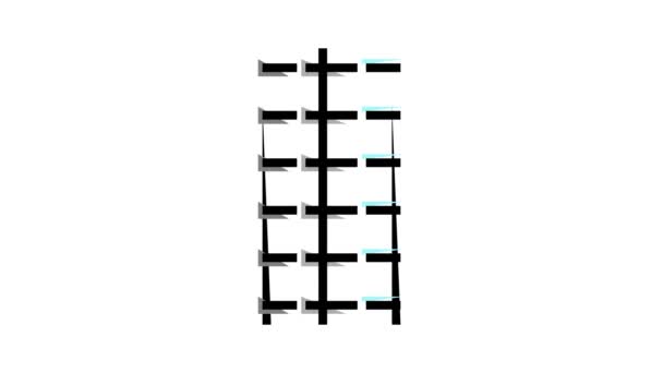 变形后的钢筋颜色图标动画 — 图库视频影像